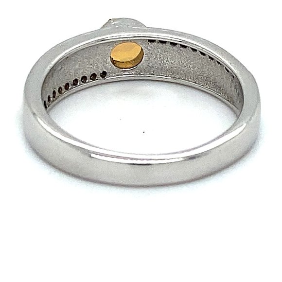 Precious Opal .34ct Golden Rhodium Silver Ring - Picture 4 of 5